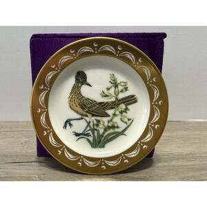 State Birds Flowers Franklin MINI Plate New Mexico Roadrunner Yucca 3"